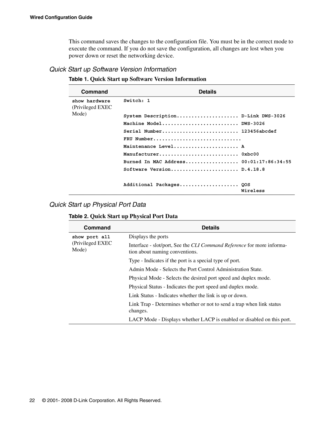 D-Link DWS-3000 manual Quick Start up Software Version Information 