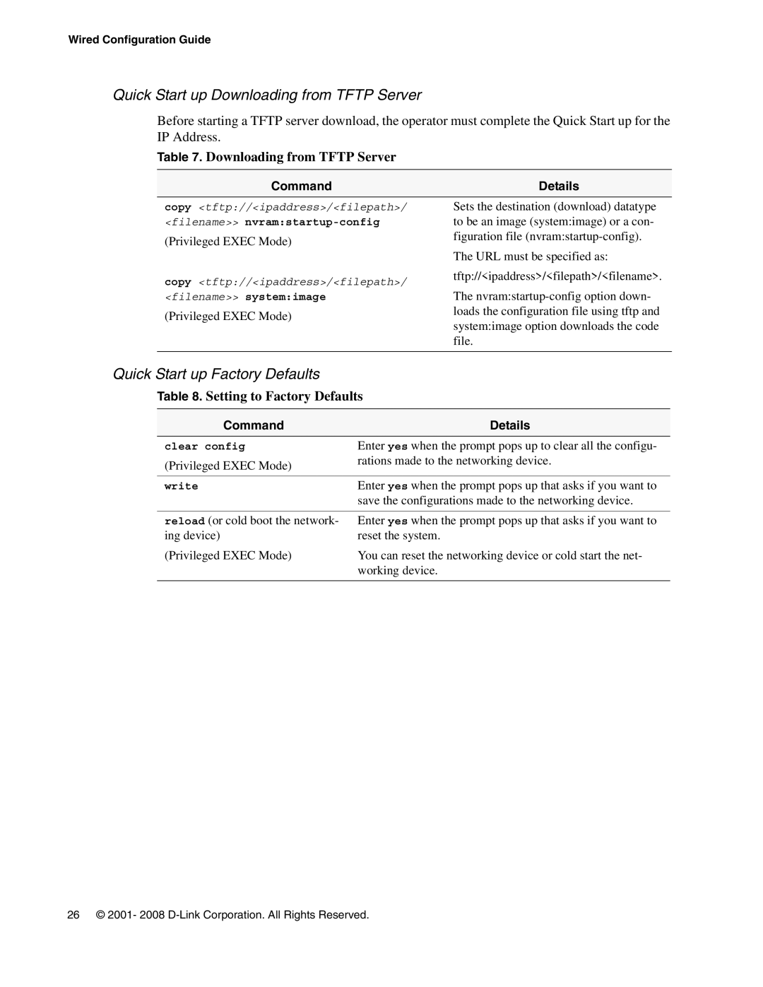 D-Link DWS-3000 manual Quick Start up Downloading from Tftp Server 