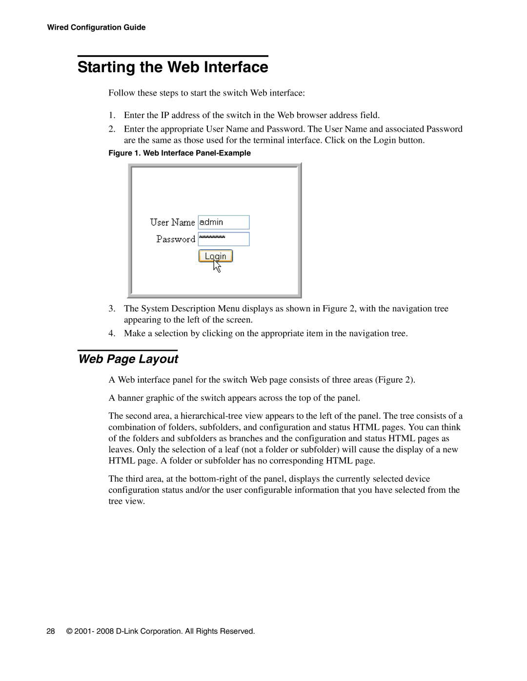 D-Link DWS-3000 manual Starting the Web Interface, Web Page Layout 