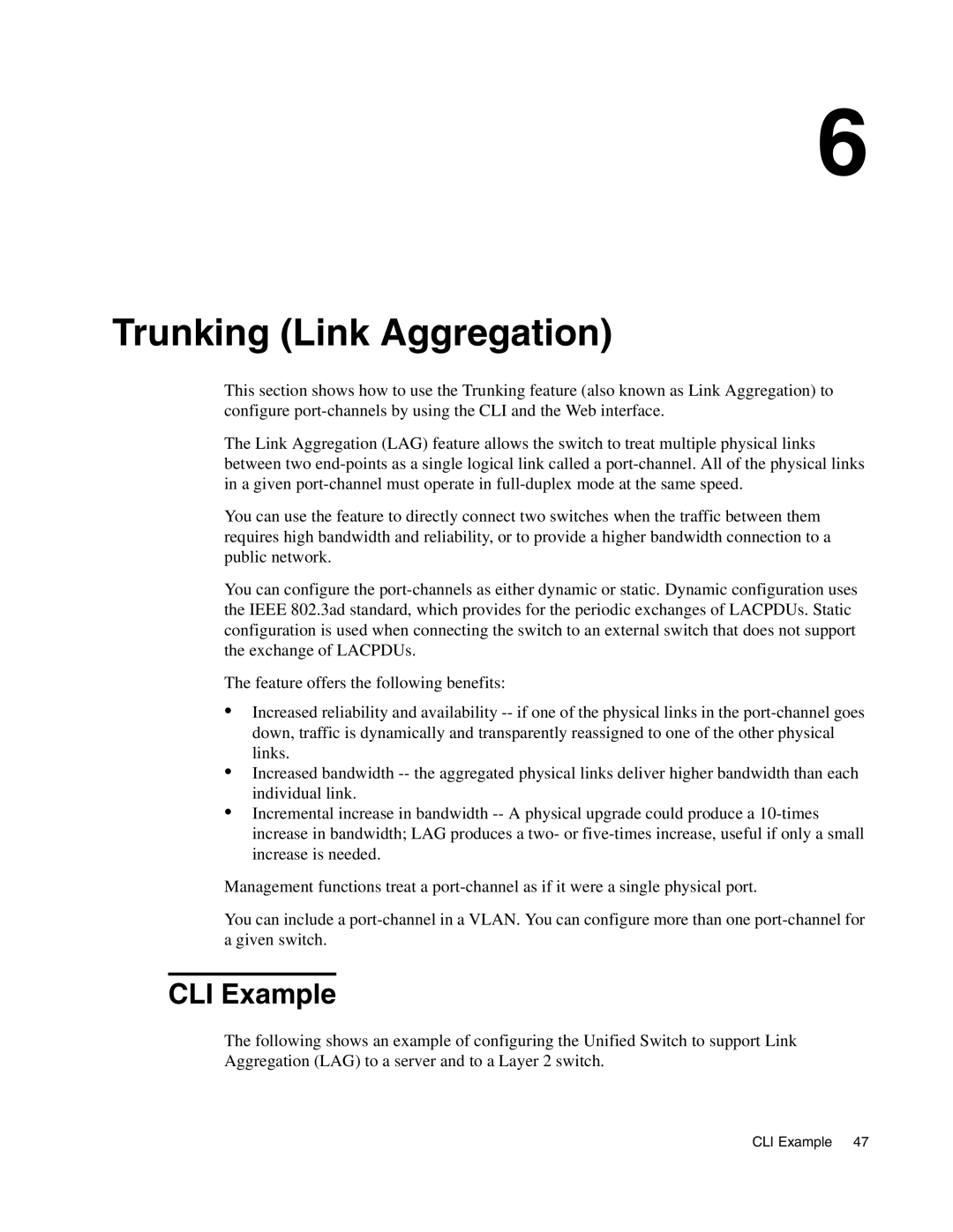 D-Link DWS-3000 manual Trunking Link Aggregation, CLI Example 