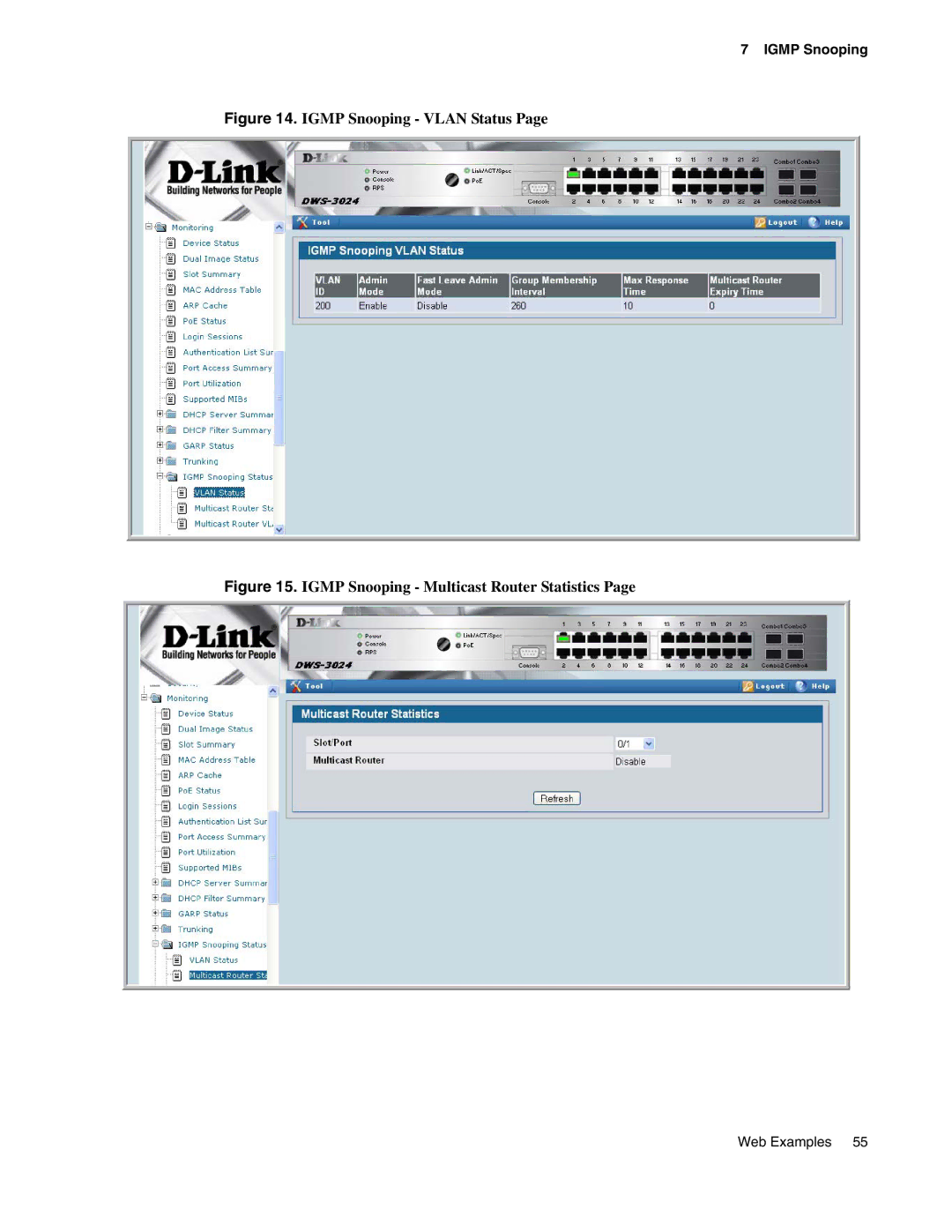 D-Link DWS-3000 manual Igmp Snooping Vlan Status 