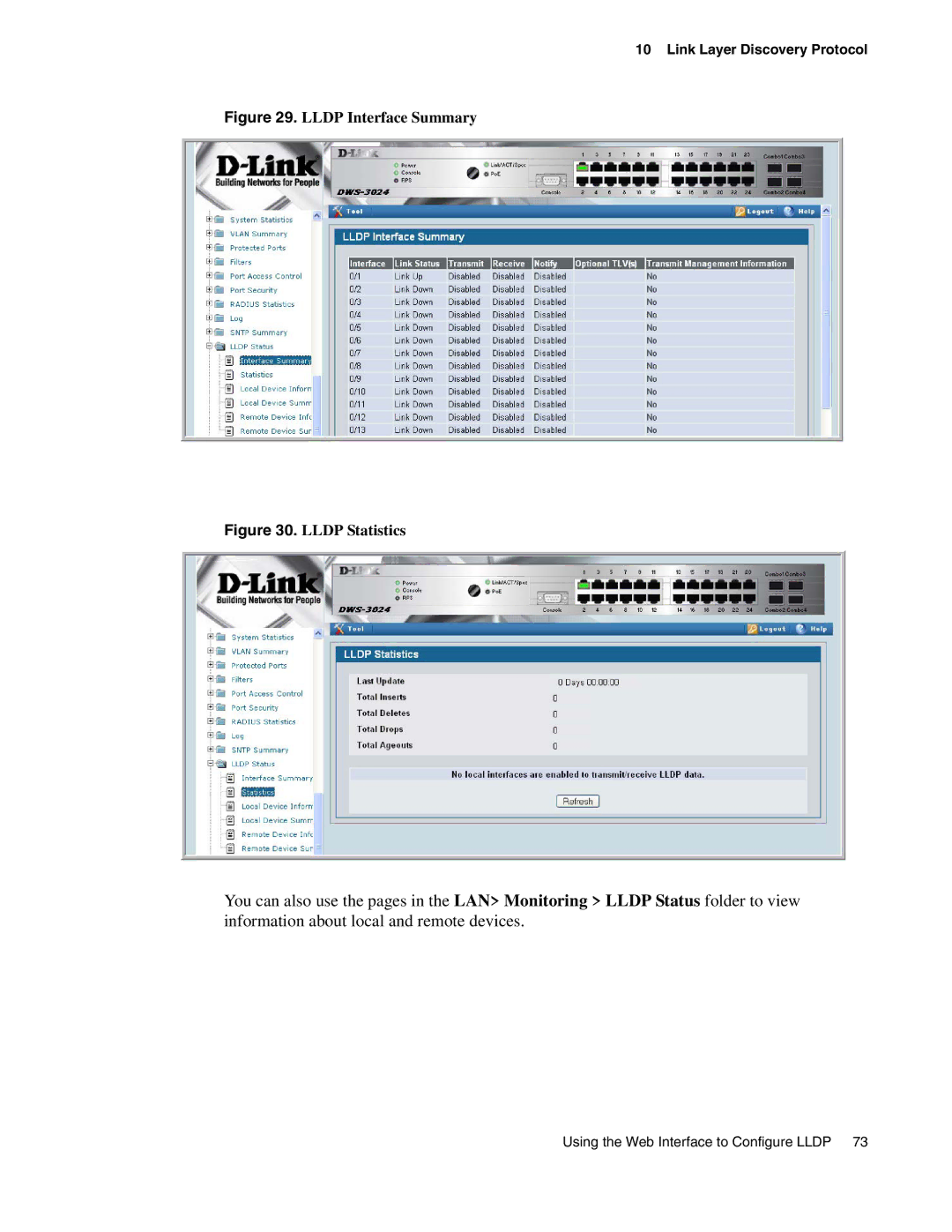 D-Link DWS-3000 manual Lldp Interface Summary 