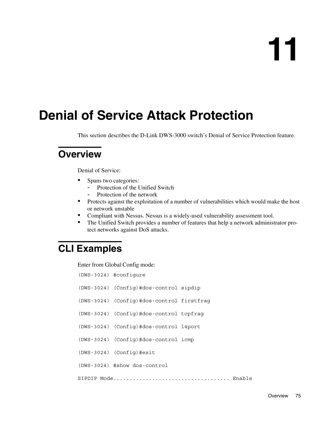 D-Link DWS-3000 manual Denial of Service Attack Protection, Overview 