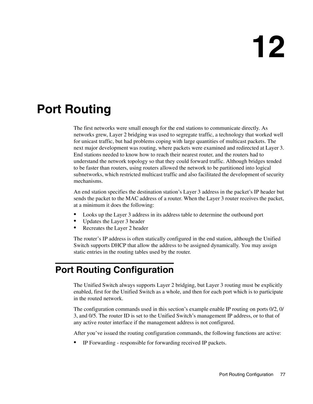 D-Link DWS-3000 manual Port Routing Configuration 