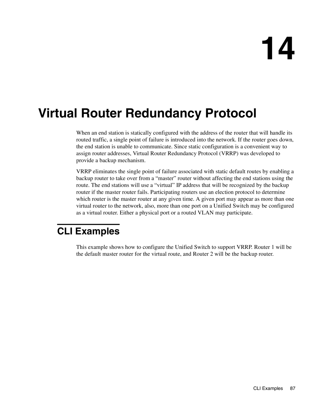 D-Link DWS-3000 manual Virtual Router Redundancy Protocol, CLI Examples 