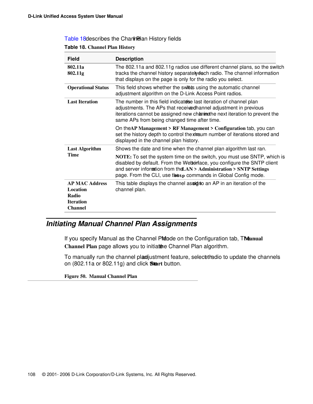 D-Link DWS 3000 user manual Initiating Manual Channel Plan Assignments 