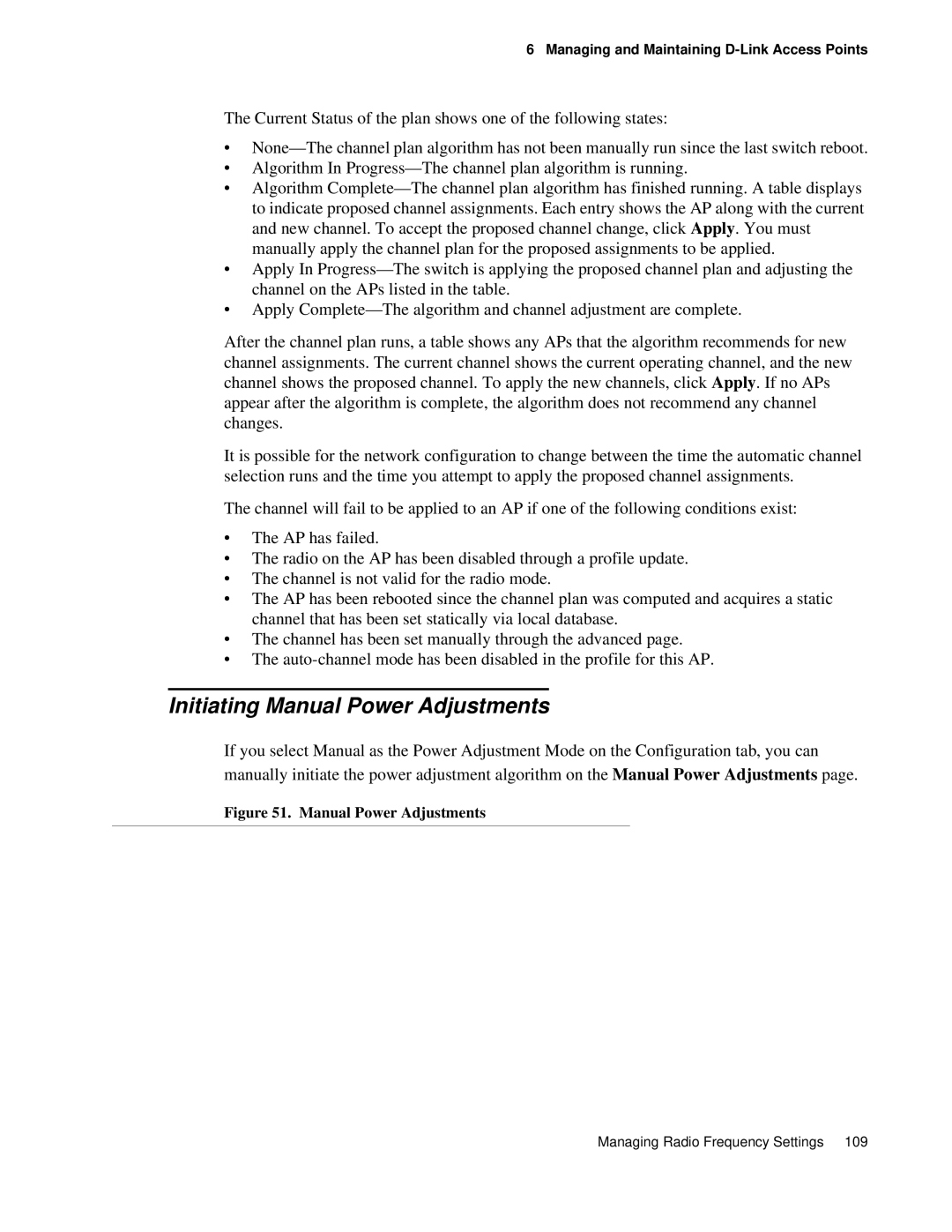 D-Link DWS 3000 user manual Initiating Manual Power Adjustments 