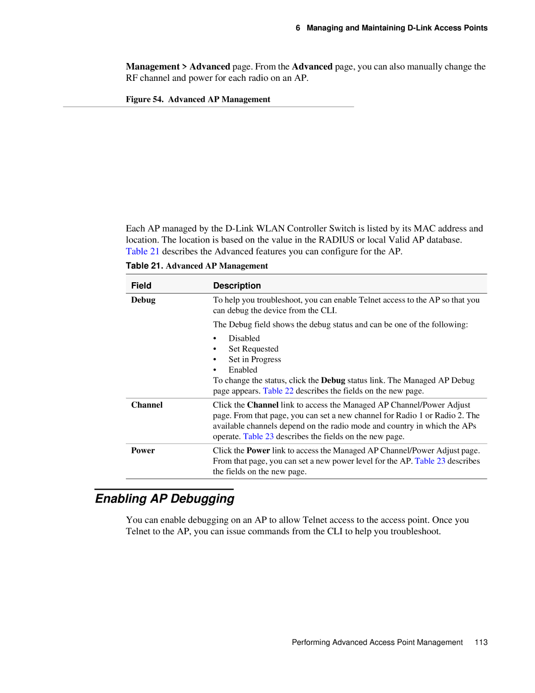 D-Link DWS 3000 user manual Enabling AP Debugging 