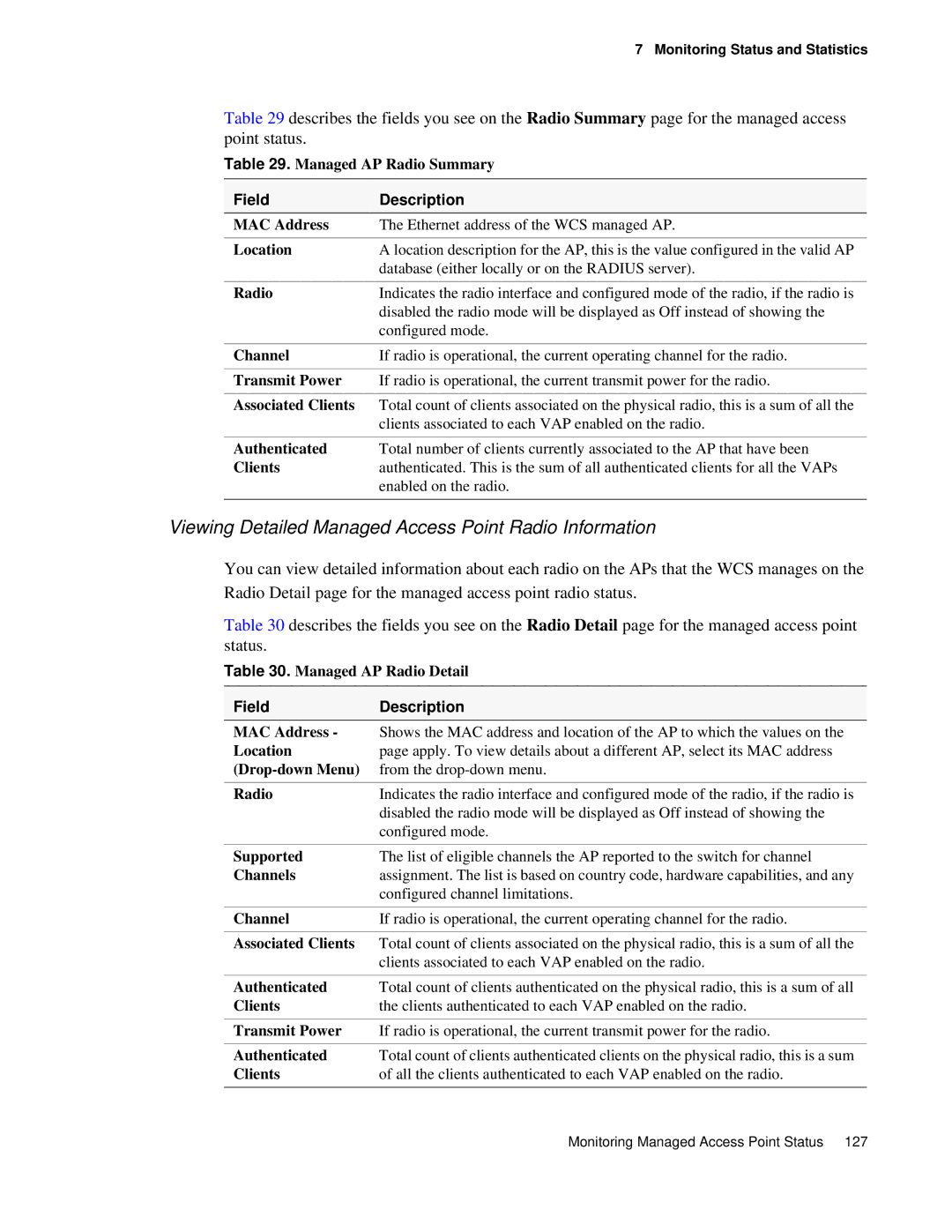 D-Link DWS 3000 Viewing Detailed Managed Access Point Radio Information, Managed AP Radio Summary, Transmit Power 