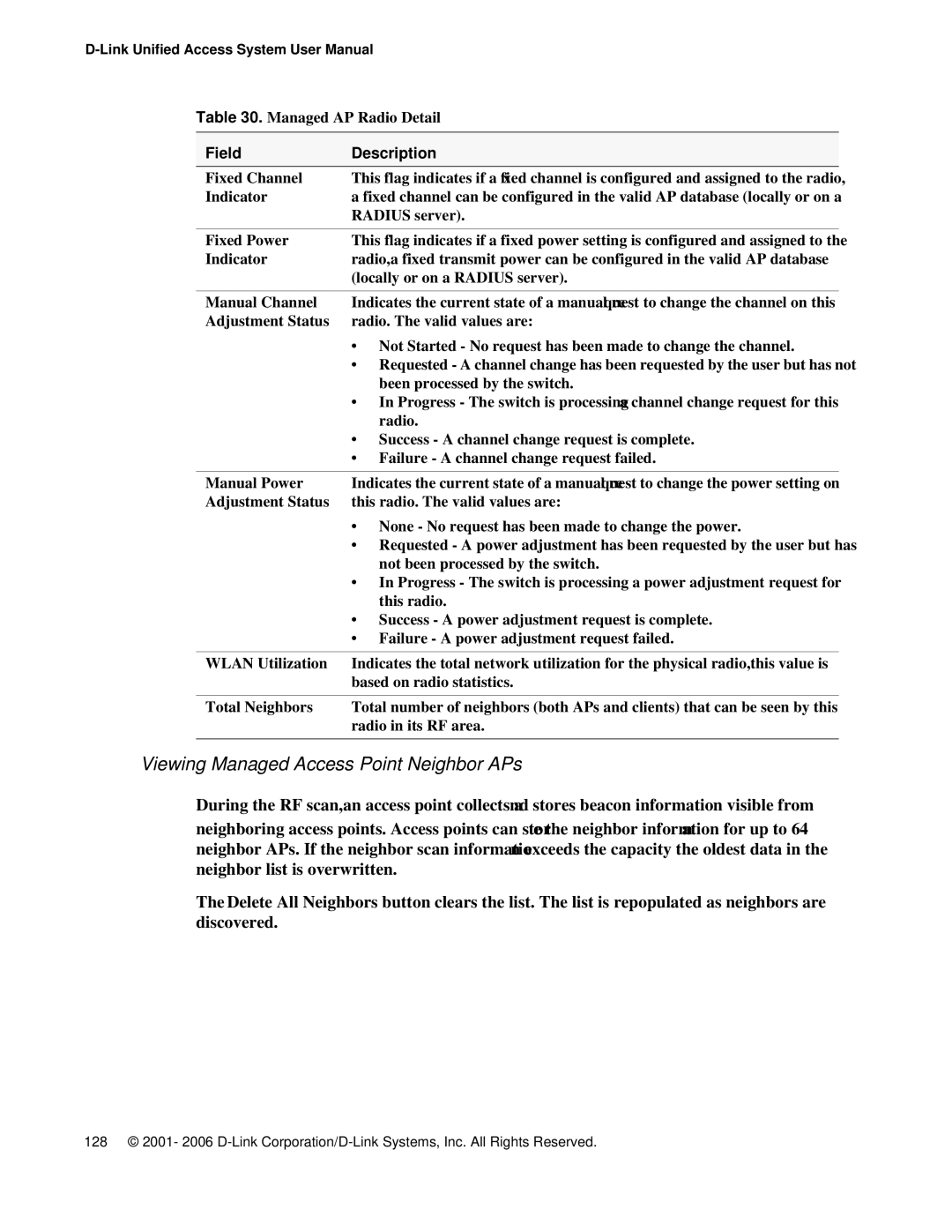 D-Link DWS 3000 user manual Viewing Managed Access Point Neighbor APs 