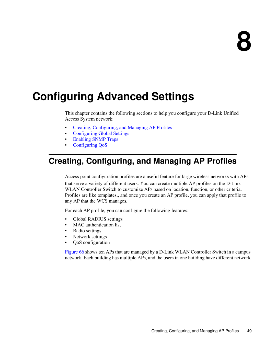 D-Link DWS 3000 user manual Configuring Advanced Settings, Creating, Configuring, and Managing AP Profiles 