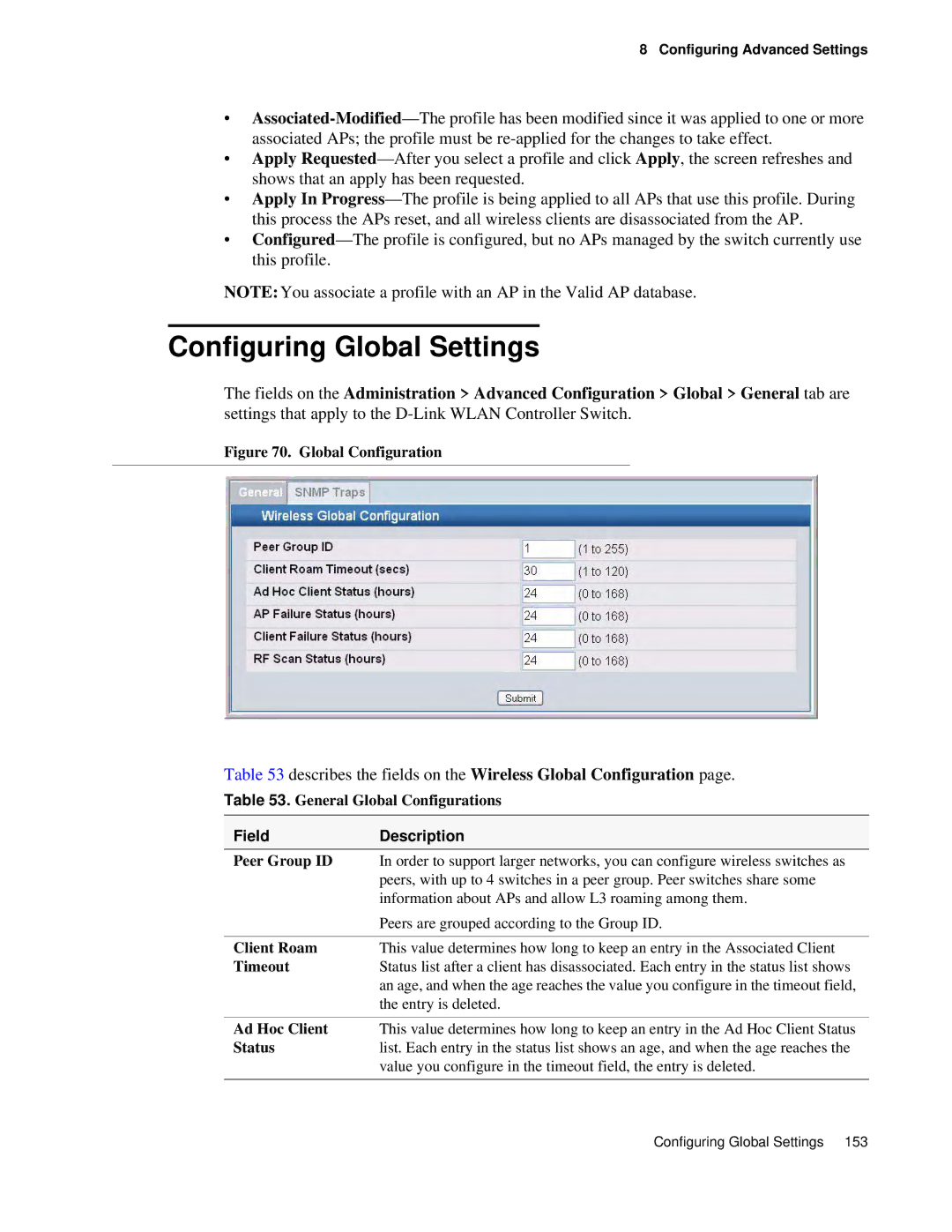 D-Link DWS 3000 user manual Configuring Global Settings 