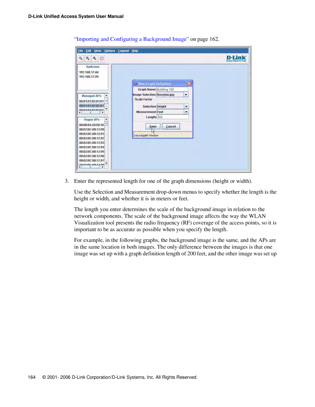 D-Link DWS 3000 user manual Importing and Configuring a Background Image on 