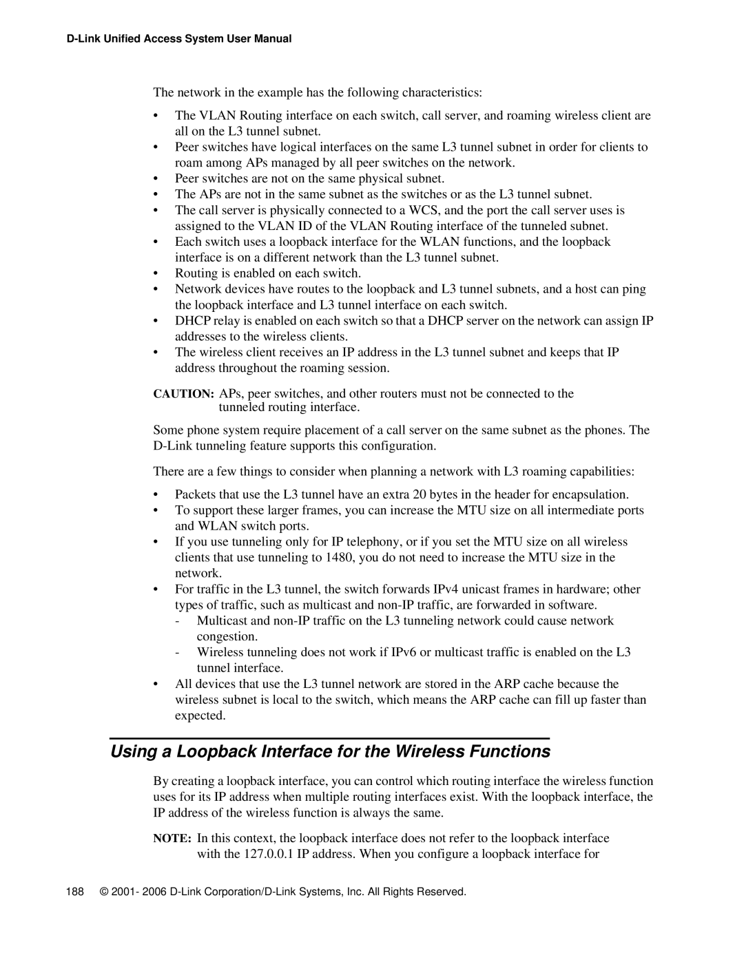 D-Link DWS 3000 user manual Using a Loopback Interface for the Wireless Functions 