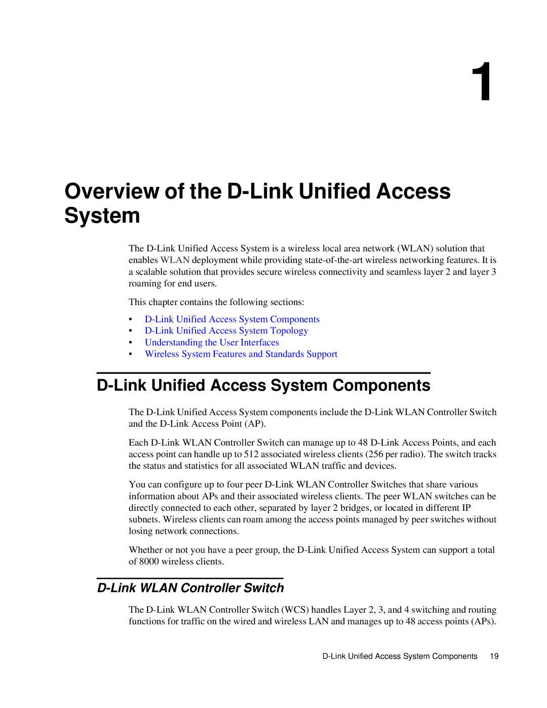 D-Link DWS 3000 user manual Overview of the D-Link Unified Access System, Link Unified Access System Components 