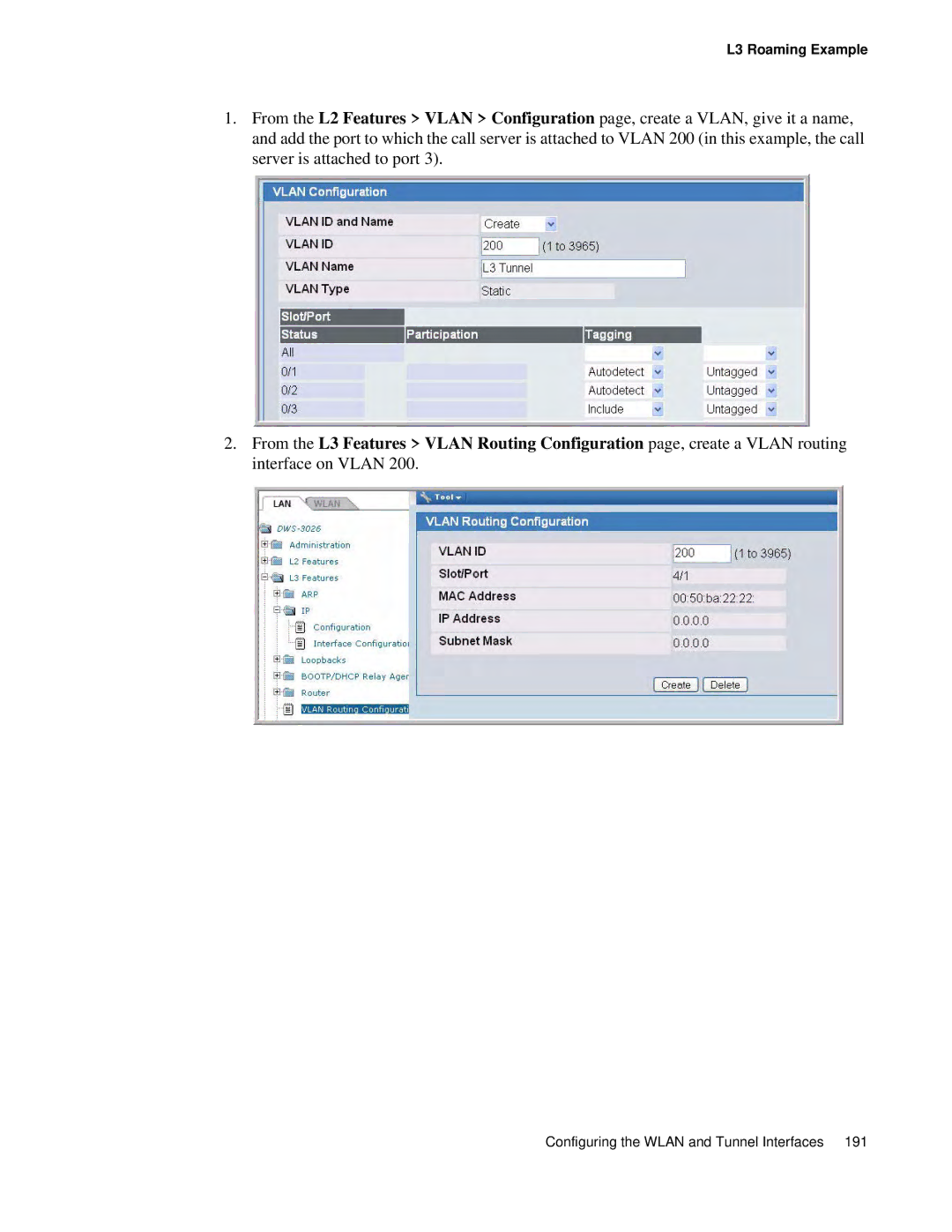 D-Link DWS 3000 user manual L3 Roaming Example 