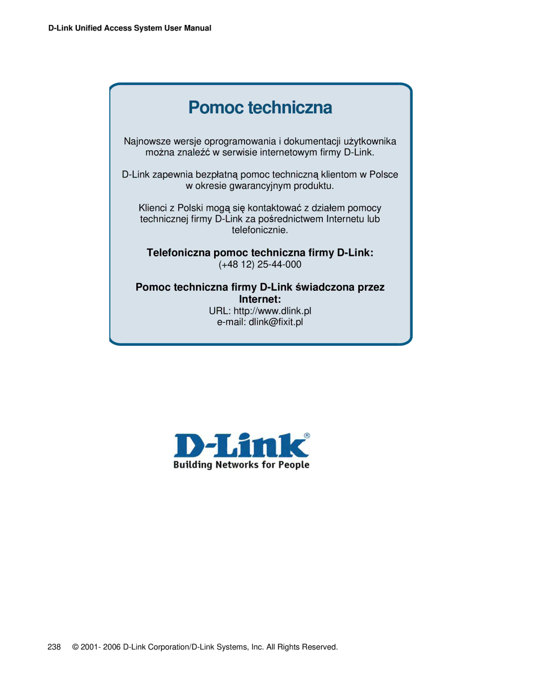 D-Link DWS 3000 user manual Pomoc techniczna 