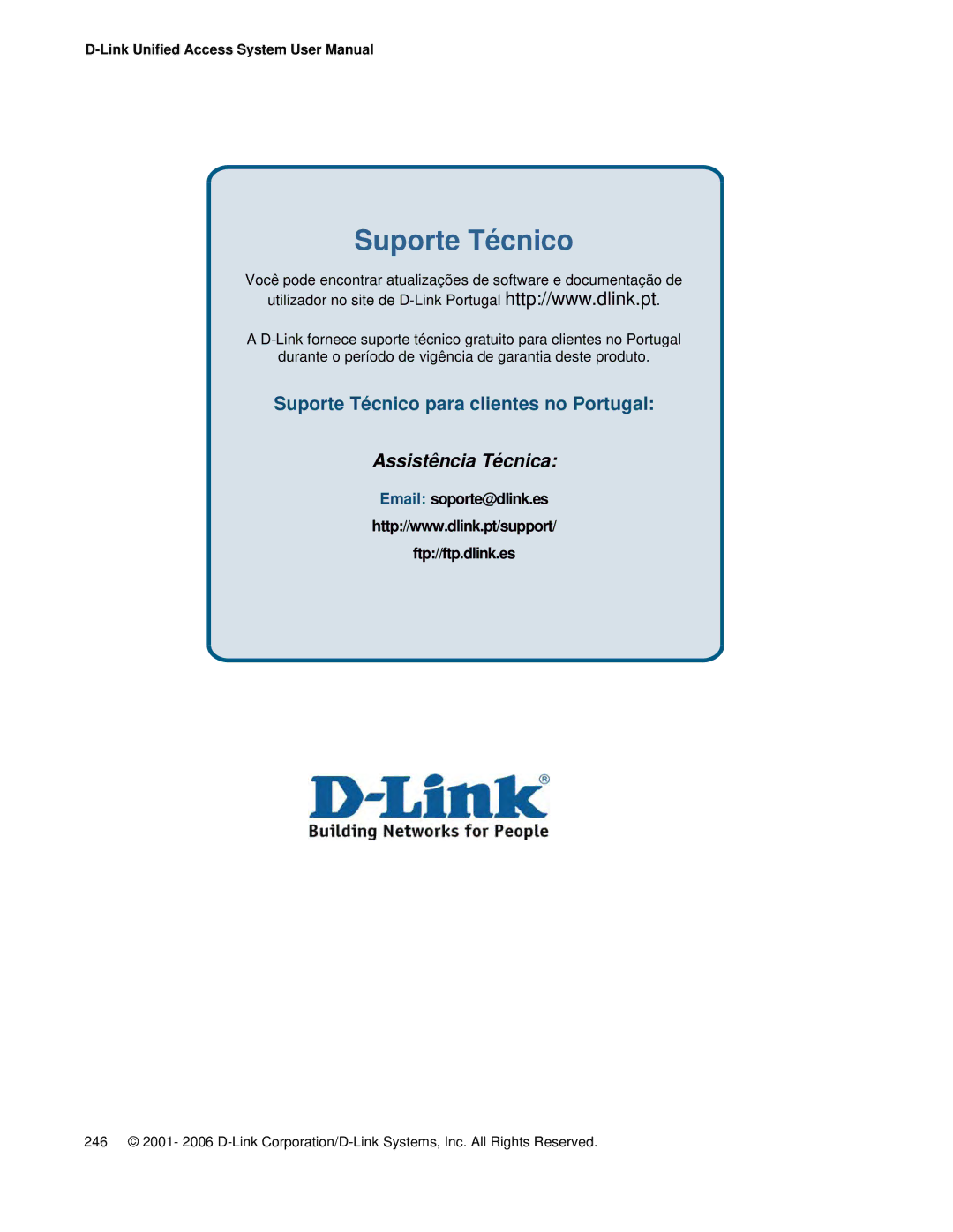 D-Link DWS 3000 user manual Suporte Técnico 