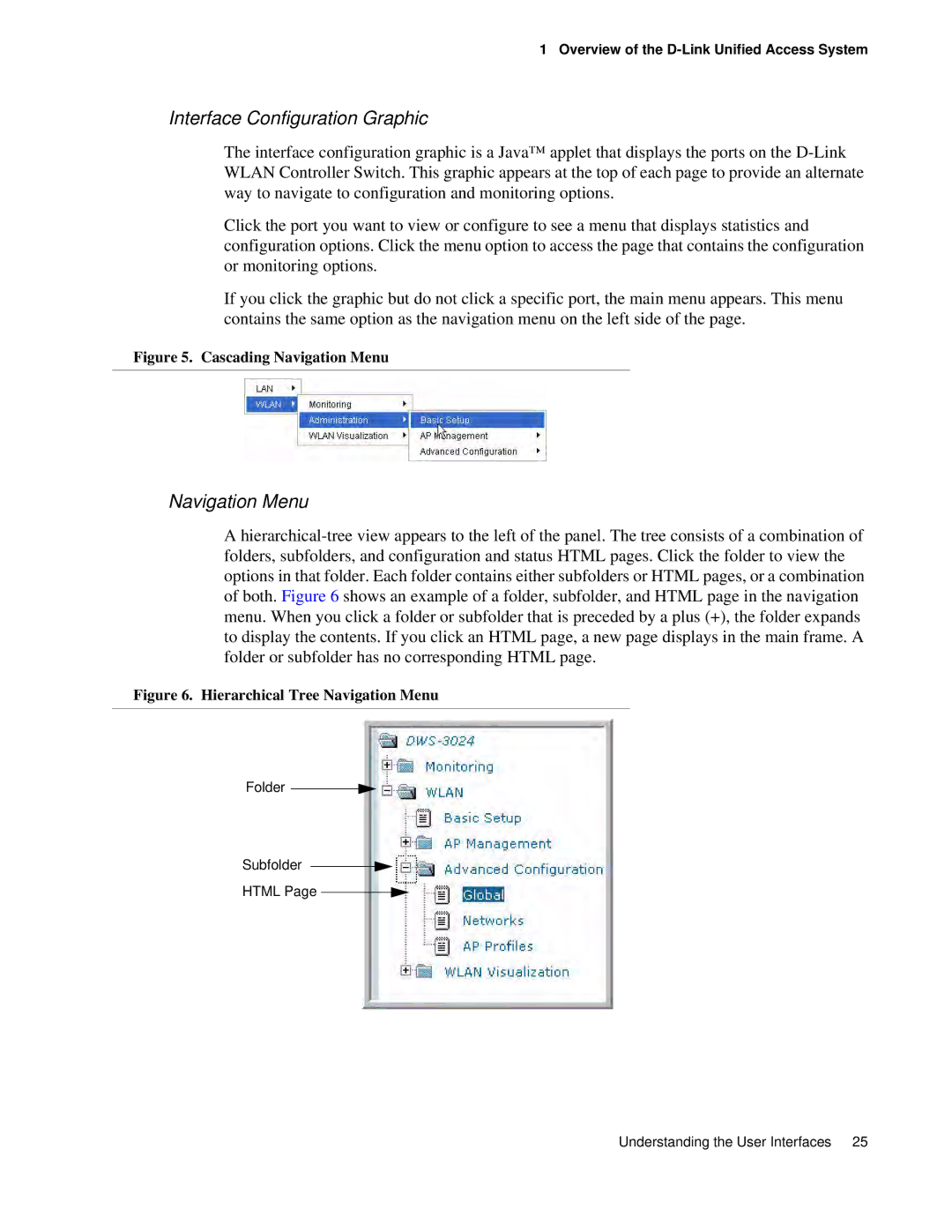 D-Link DWS 3000 user manual Interface Configuration Graphic, Navigation Menu 