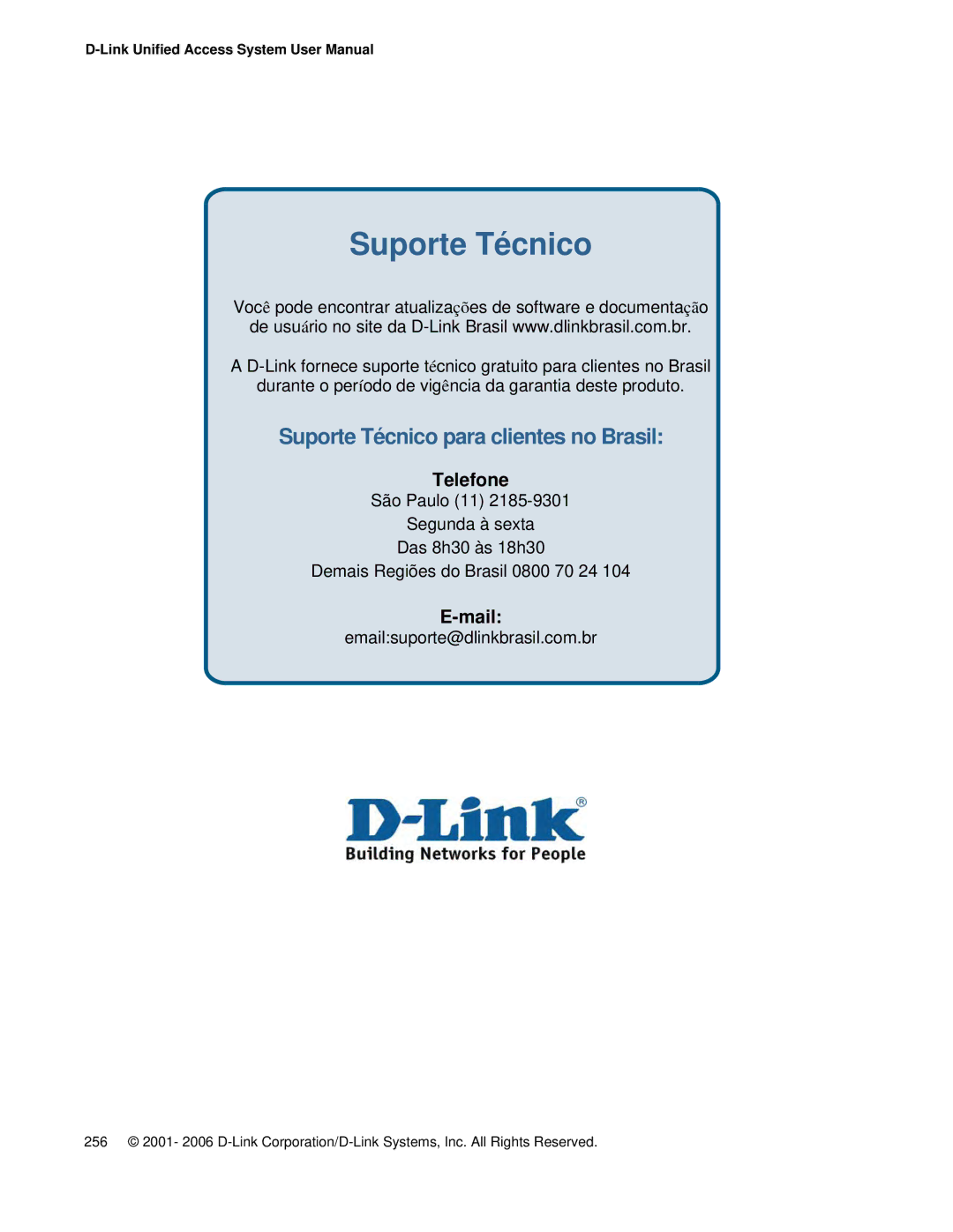 D-Link DWS 3000 user manual Suporte Técnico 