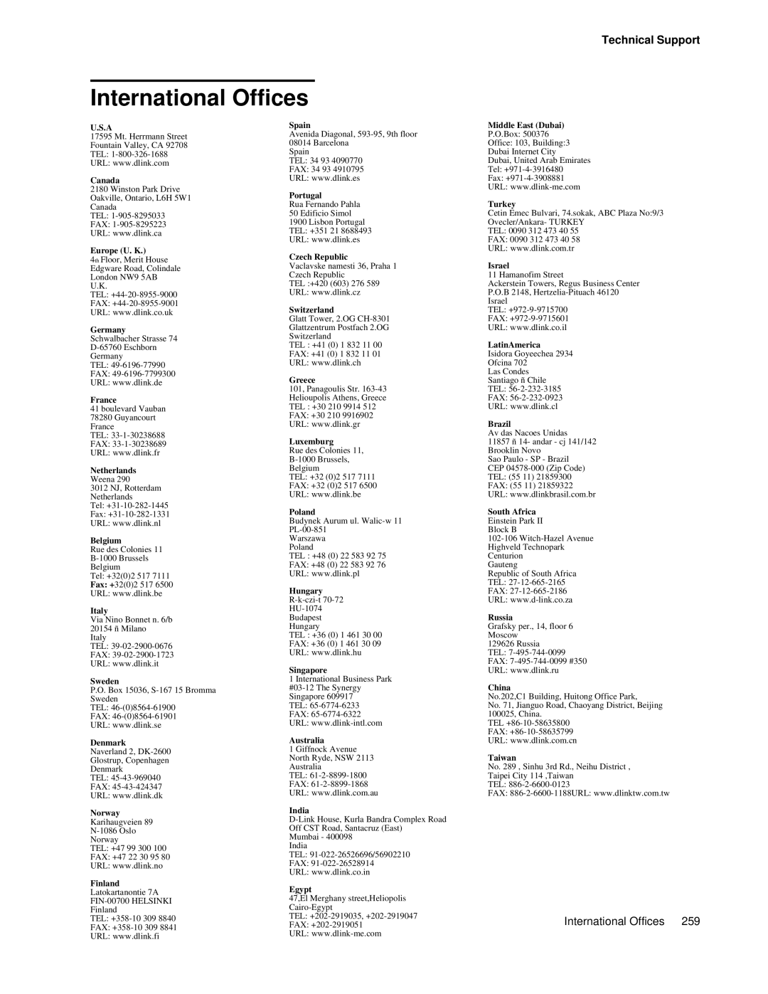 D-Link DWS 3000 user manual International Offices, Europe U. K 