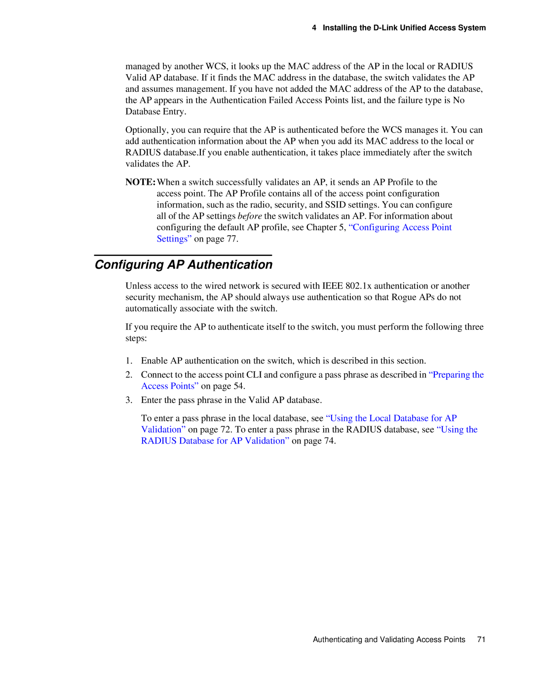 D-Link DWS 3000 user manual Configuring AP Authentication 