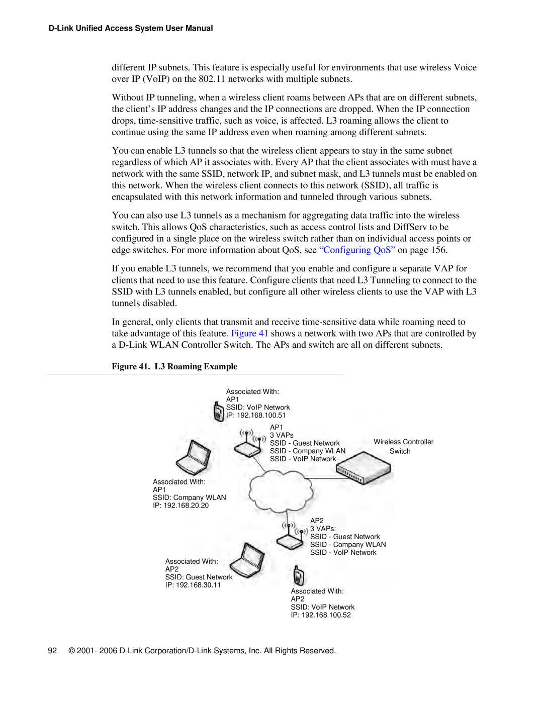 D-Link DWS 3000 user manual L3 Roaming Example 