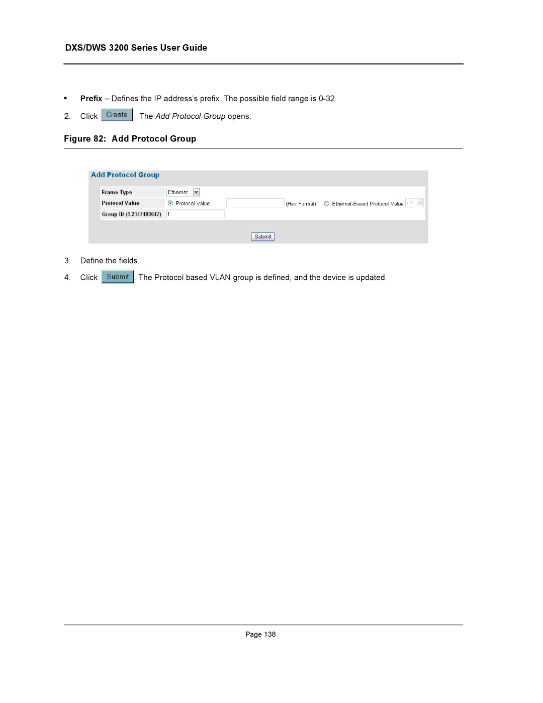 D-Link DWS/DXS-3200 manual Add Protocol Group 