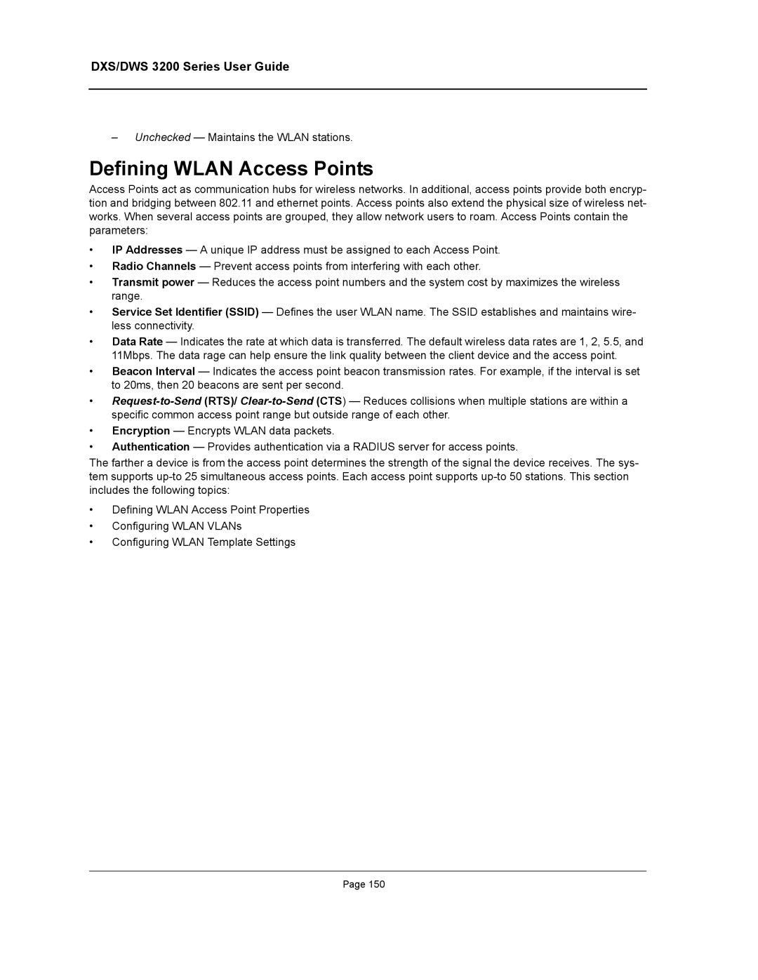 D-Link DWS/DXS-3200 manual Defining Wlan Access Points 