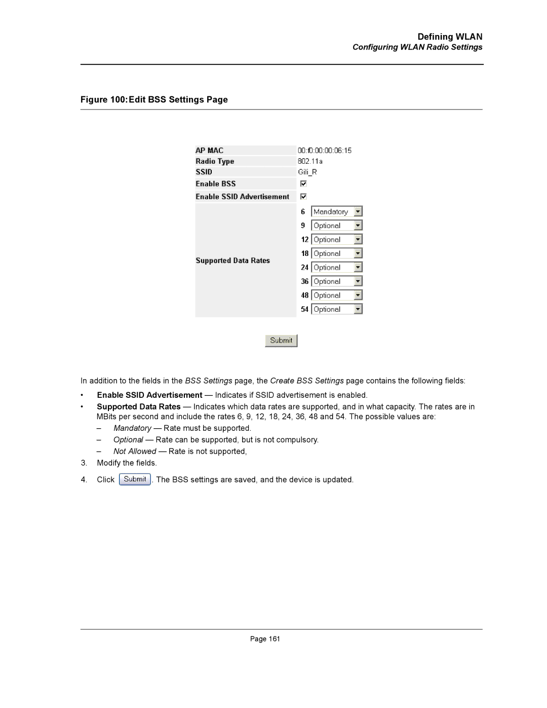 D-Link DWS/DXS-3200 manual Edit BSS Settings 