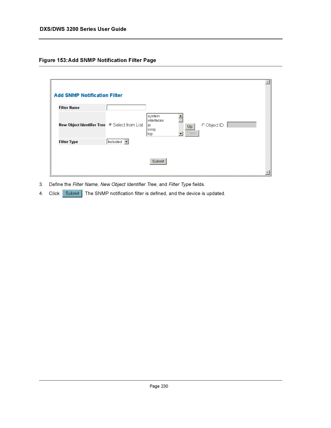 D-Link DWS/DXS-3200 manual Add Snmp Notification Filter 