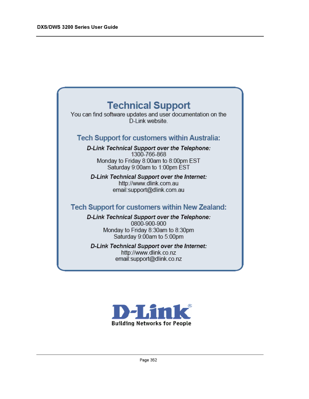 D-Link DWS/DXS-3200 manual DXS/DWS 3200 Series User Guide 