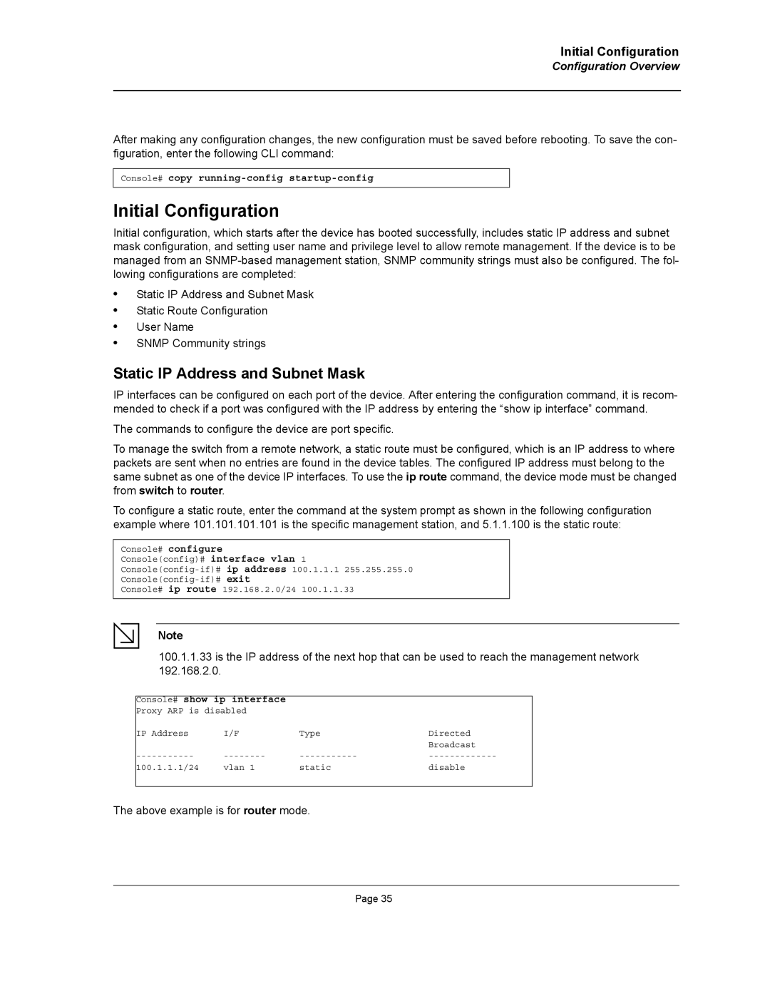 D-Link DWS/DXS-3200 manual Initial Configuration, Static IP Address and Subnet Mask, Configuration Overview 