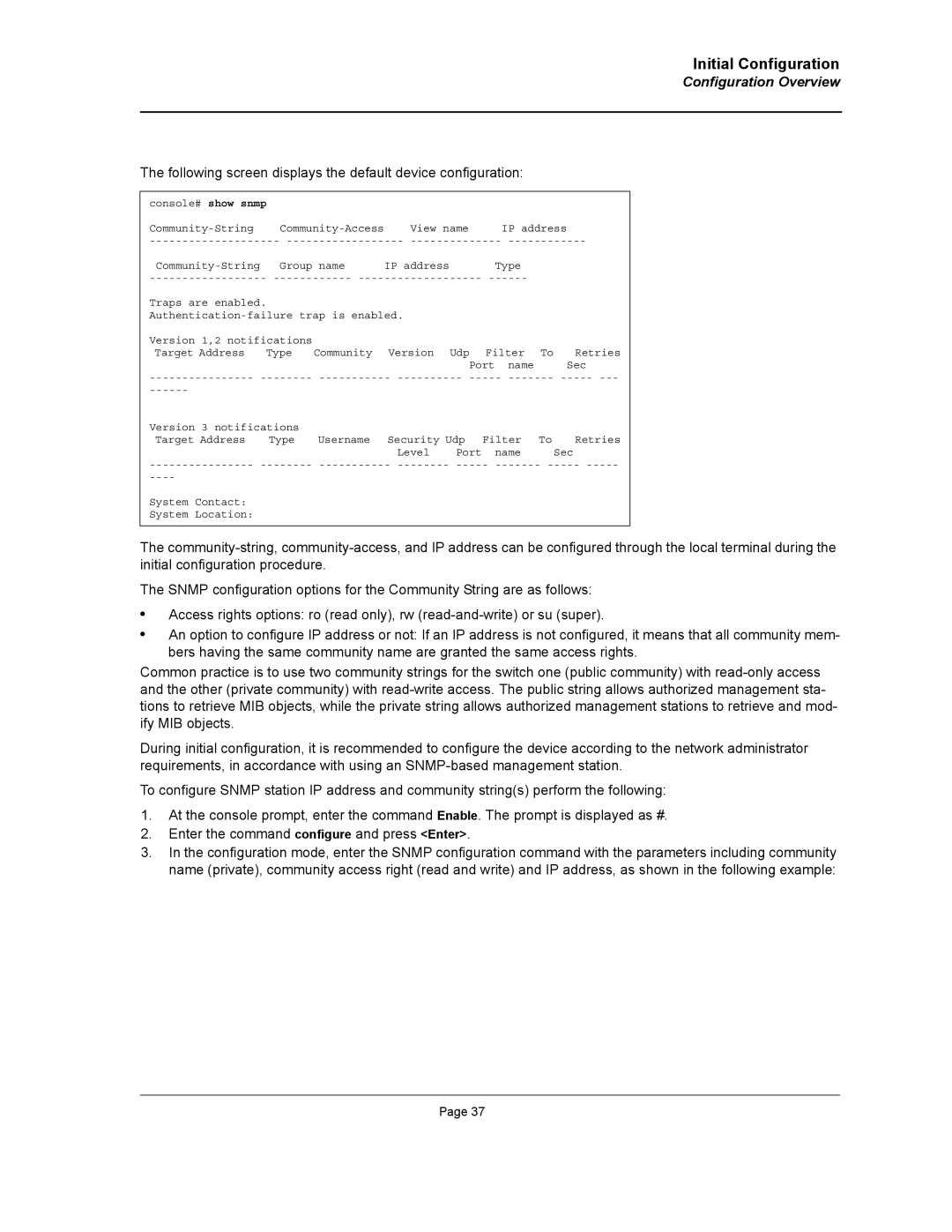 D-Link DWS/DXS-3200 manual Following screen displays the default device configuration 