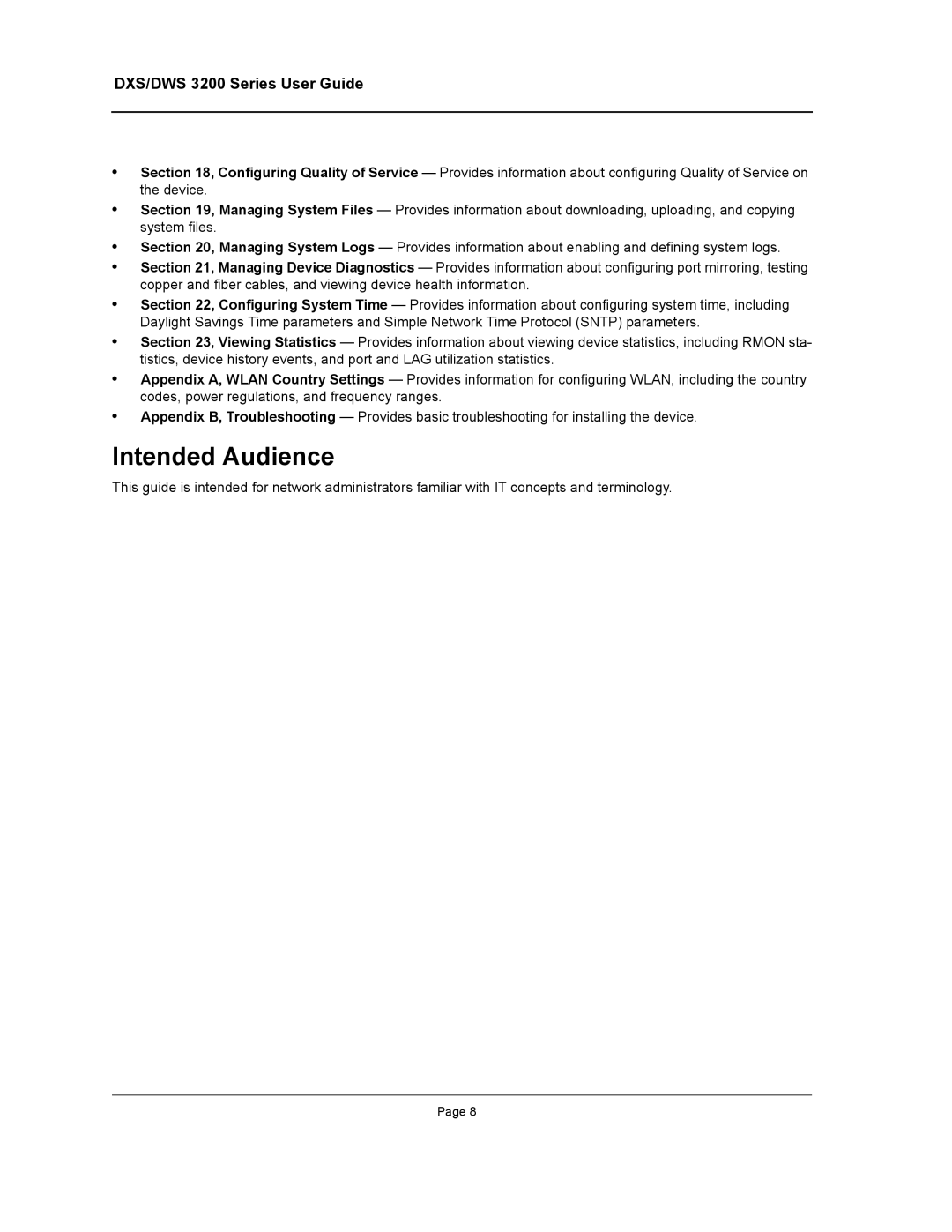 D-Link DWS/DXS-3200 manual Intended Audience, DXS/DWS 3200 Series User Guide 