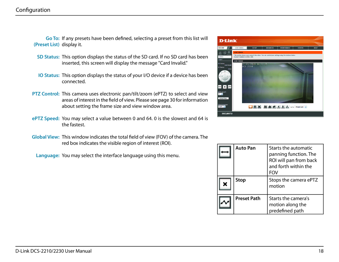 D-Link full hd poe wireless n cube network camera manual Auto Pan, Stop, Preset Path 