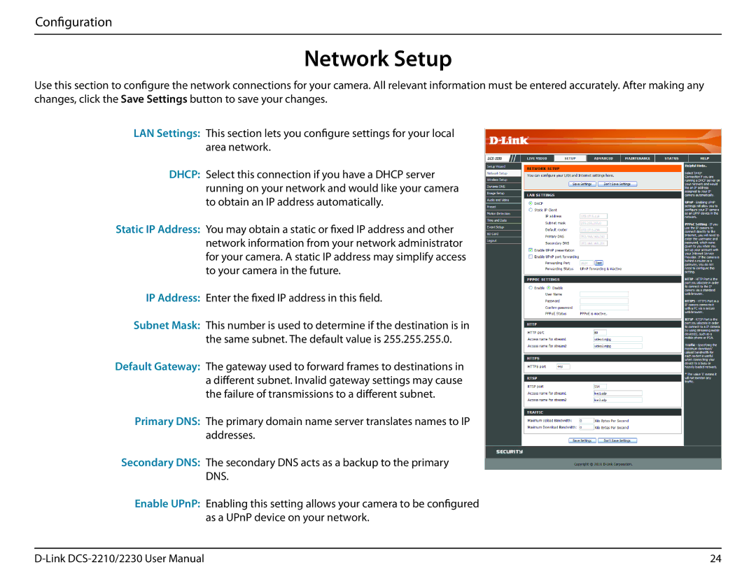 D-Link full hd poe wireless n cube network camera manual Network Setup, Dns 