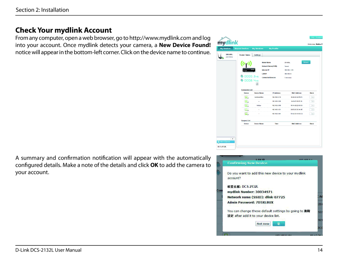 D-Link hd wireless n cube network camera user manual Check Your mydlink Account 