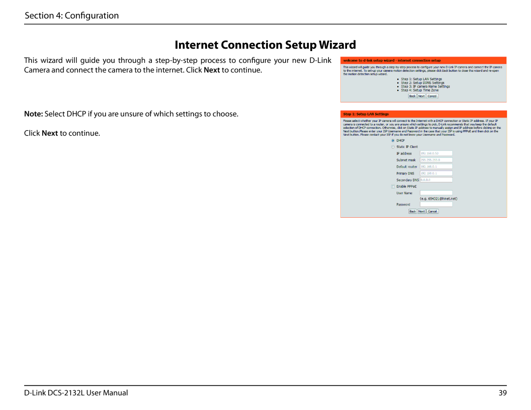 D-Link hd wireless n cube network camera user manual Internet Connection Setup Wizard 