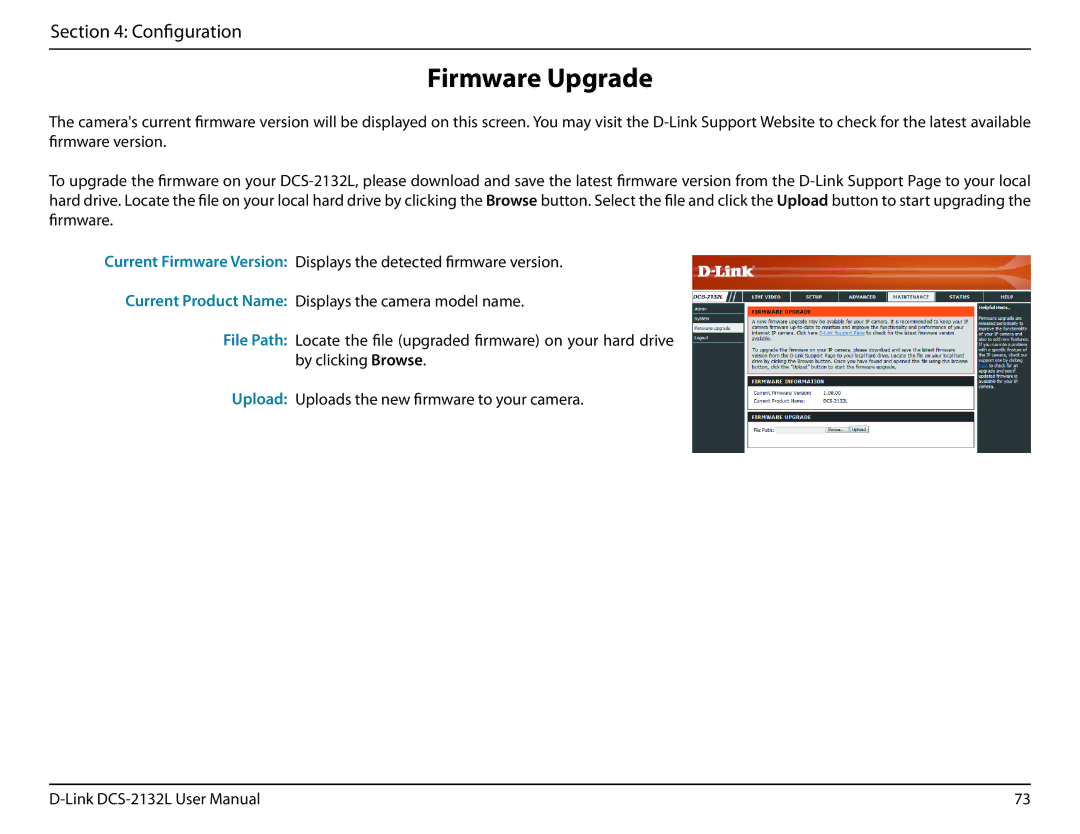 D-Link hd wireless n cube network camera user manual Firmware Upgrade 