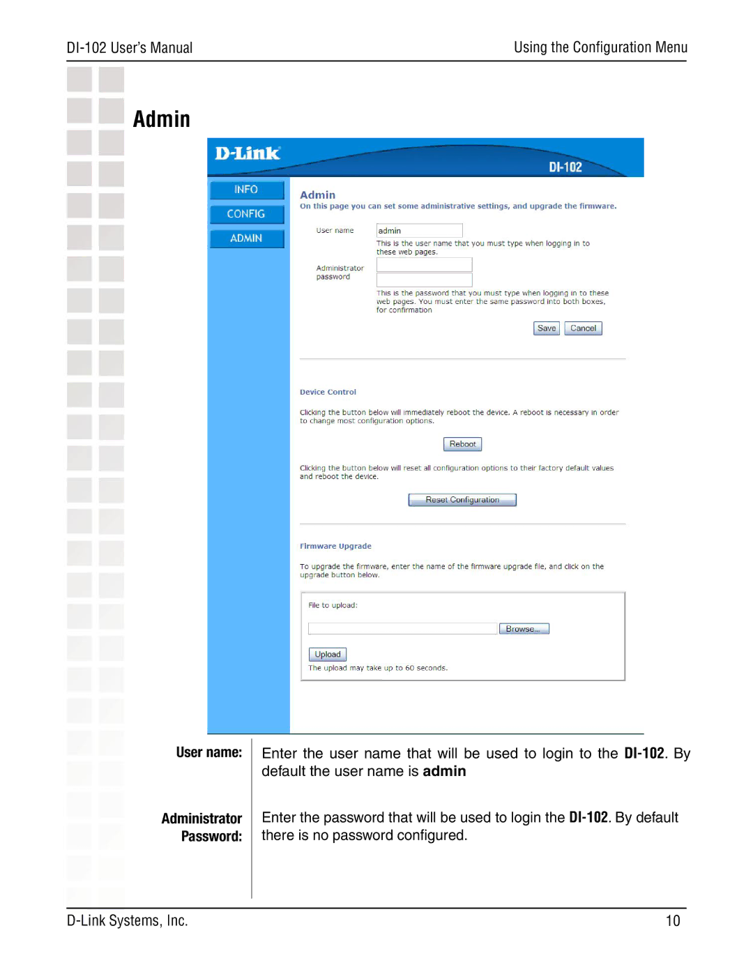 D-Link DI-102, Internet/VoIP Accelerator manual Admin 