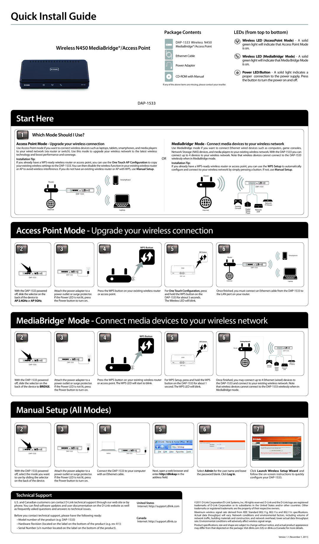 D-Link N450 manual Package Contents, LEDs from top to bottom, Which Mode Should I Use? 