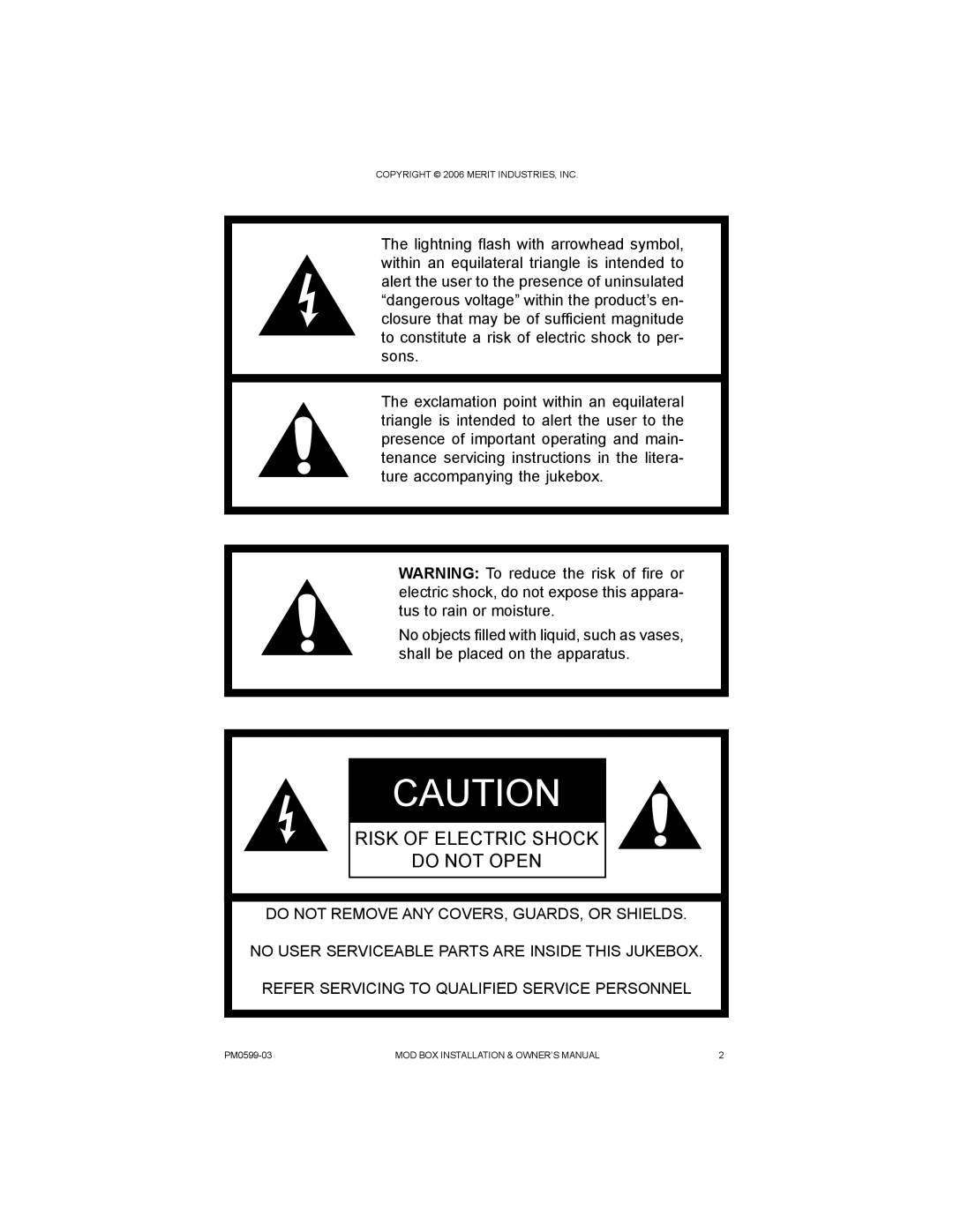 D-Link PM0599-03 owner manual Risk of Electric Shock Do not Open 