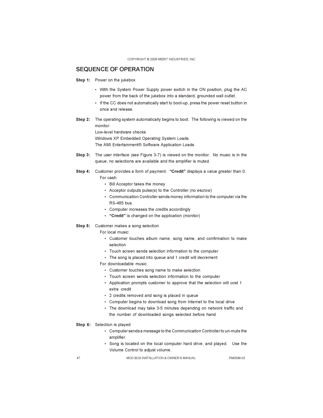 D-Link PM0599-03 owner manual Sequence of Operation 