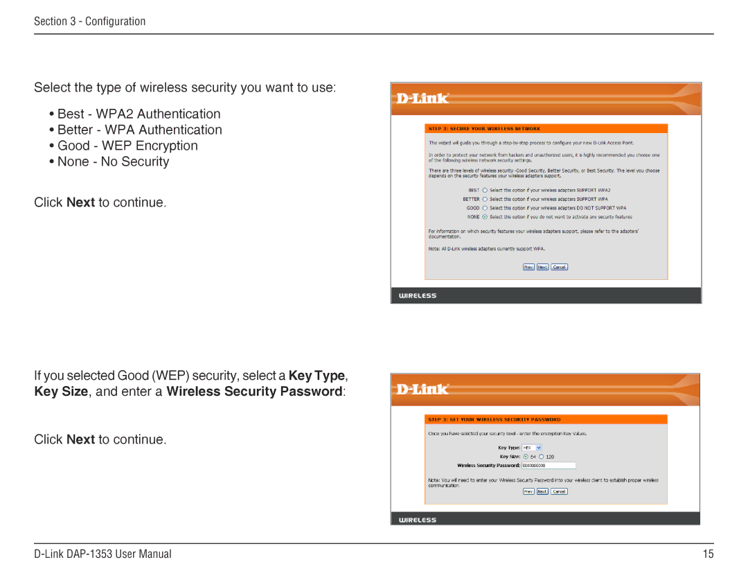 D-Link RangeBooster N 650 Access Point, DAP-1353 manual Click Next to continue 