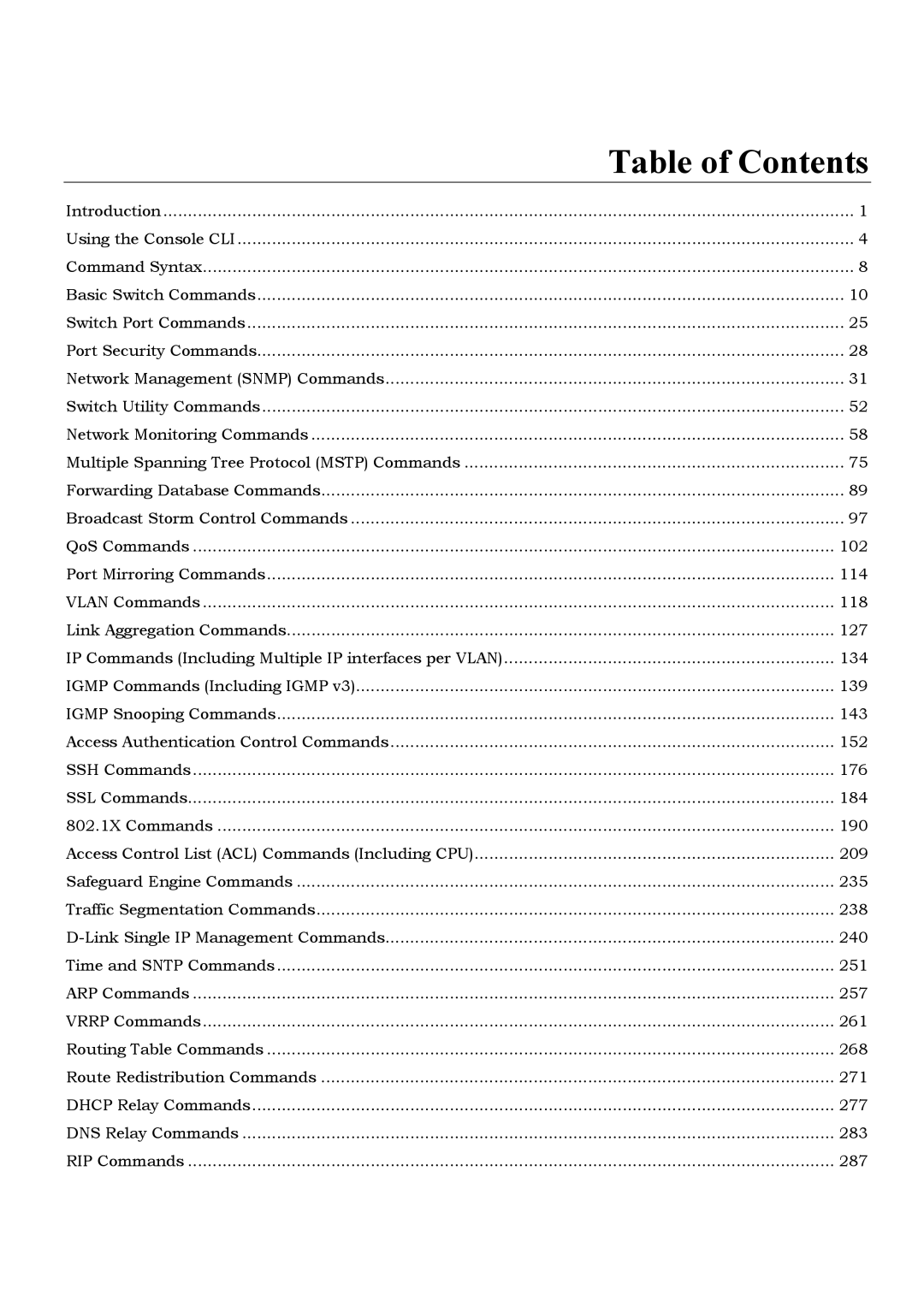 D-Link TM DES-6500 manual Table of Contents 