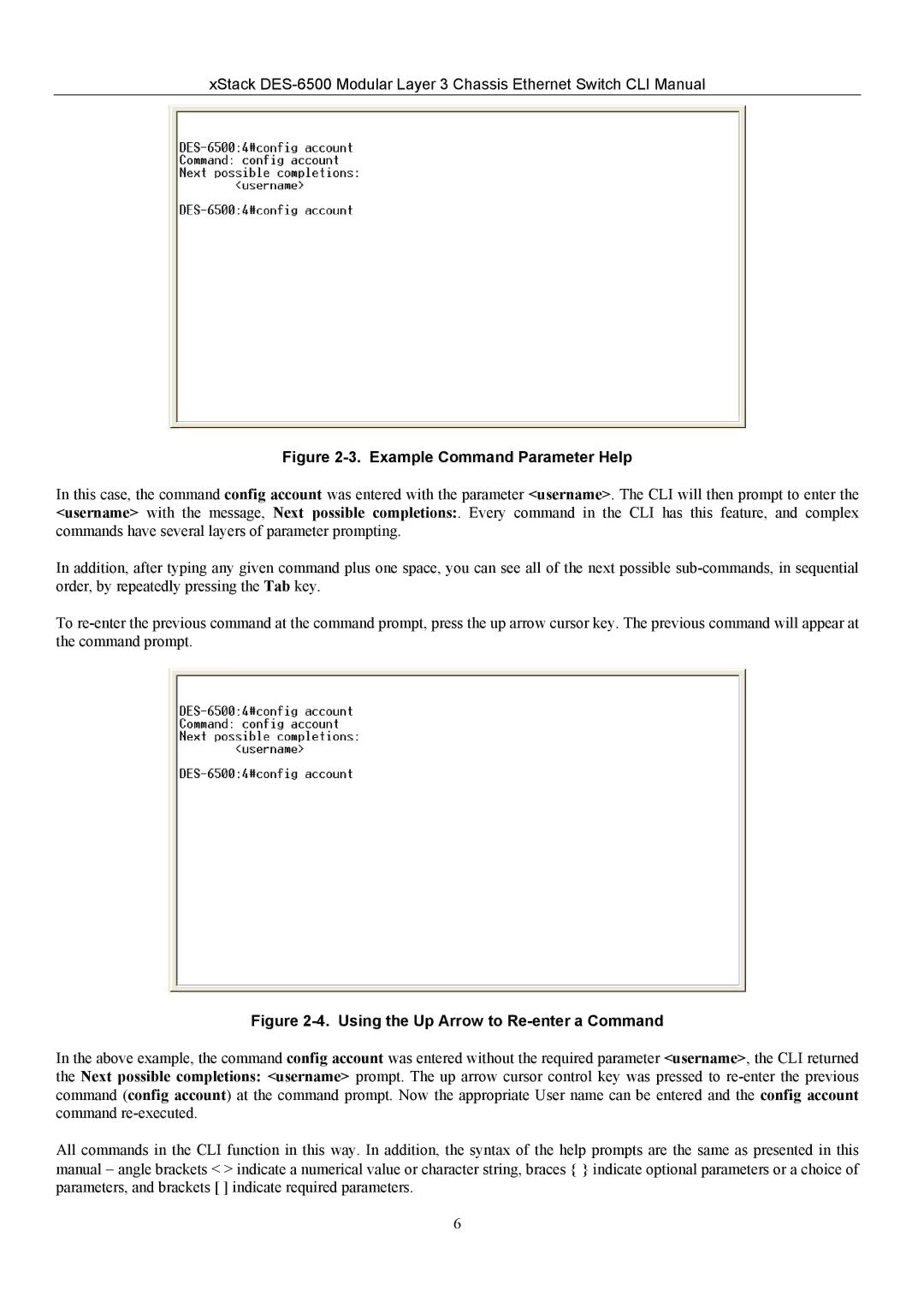 D-Link TM DES-6500 manual Example Command Parameter Help 