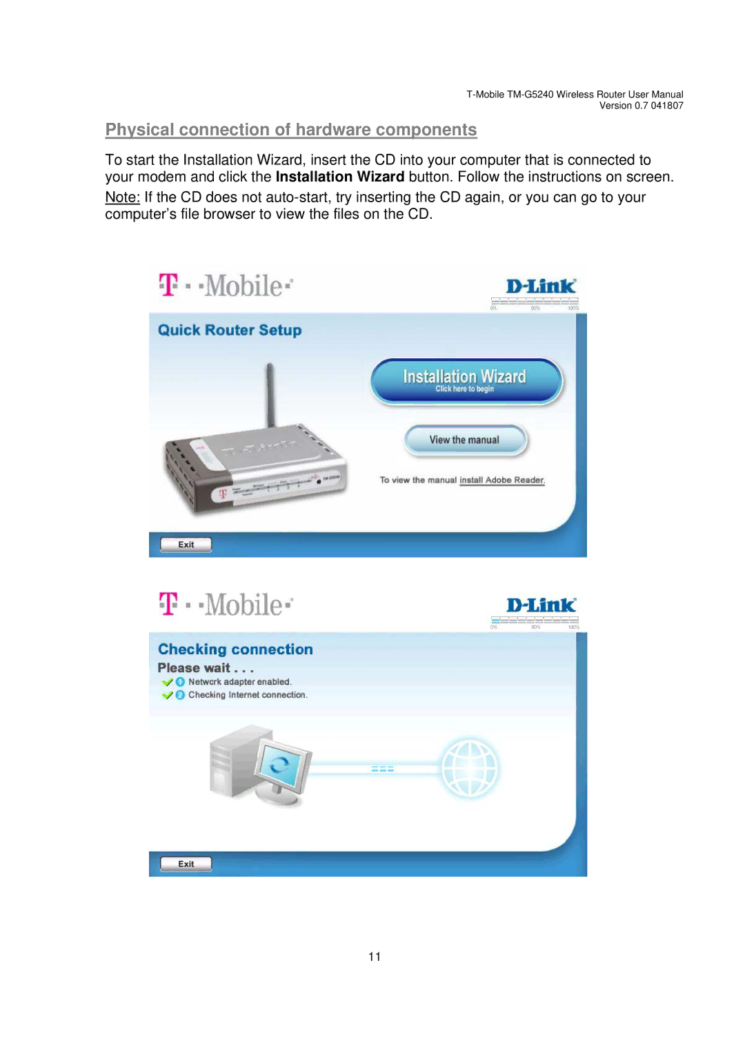 D-Link TM-G5240 user manual Physical connection of hardware components 