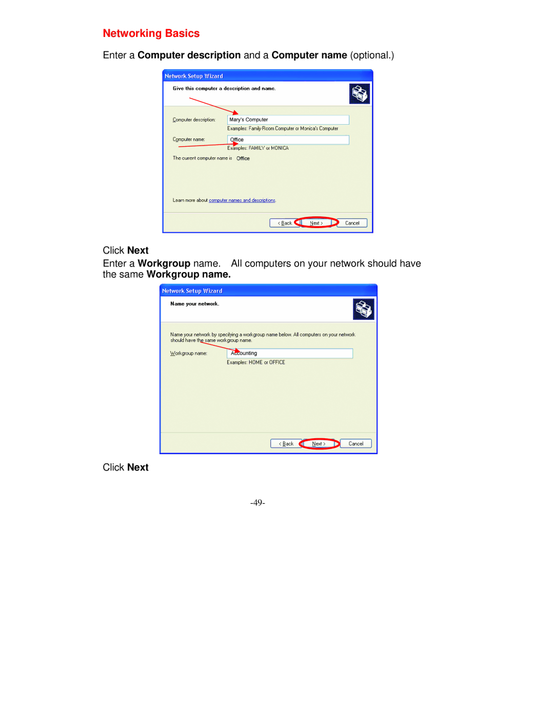 D-Link VDI-604 manual Enter a Computer description and a Computer name optional 