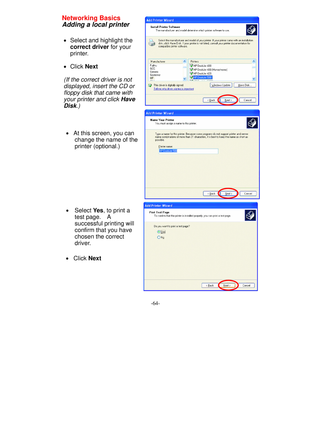 D-Link VDI-604 manual Adding a local printer 